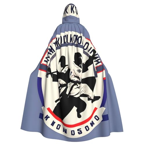 Cape de carnaval imprimé Taekwondo adulte pour costume Halloween sans stress
