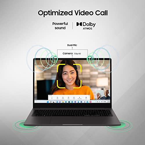 Image of Samsung Galaxy Book2 Intel 12th Gen core i5 39.6cm (15.6 inch) FHD LED Thin & Light Laptop (8 GB /256 GB SSD /Windows 11 /MS Office /Backlit Keyboard /Finger Print Reader /Graphite /1.57Kg), NP750XED-KB1IN