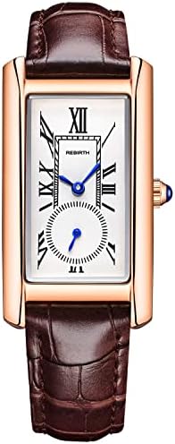 carlien Women Quartz Watch Lady Stylish Rectangle Dress Watch with Leather Strap and Sapphire Crown
