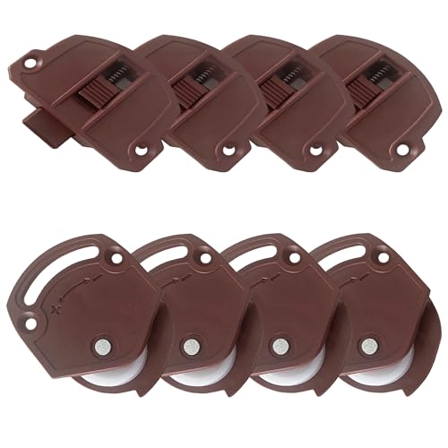 PRIME FINDS Kit 4 Ruedas Puerta Corredera + 4 Guías de Nylon | Ruedas de Puerta para un sistema completo de puerta corredera