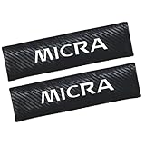 [Verbesserte Sicherheit] WxsFLY 2 Pcs Sicherheitsgurt Schulterpolster Kompatibel mit für Nissan Micra K11 K12 K13 K14 Kohlefaser Sicher Modisch,A