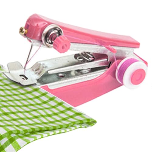 Macchina da cucire manuale: mini dispositivo da cucire portatile per principianti, comoda macchina da cucire portatile, strumento da cucito manuale portatile, multiuso per seta, tende, vestiti