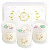 Zodiac Birthday Gifts for Women, Lavender Scented Candles for Women, Soy Candles with Healing Crystals Healing Stones, Spiritual Astrology Gifts Basket (Water-Pisces, Cancer, Scorpio)