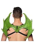HMS Supersoft Mini Dragon Wings-GN Adult Costume, Green, One Size
