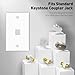 ZoeRax 1 Port Keystone Wall Plate, 10-Pack Single Gang Matte Wall Plates for RJ45 Keystone Jack and Modular Inserts, White