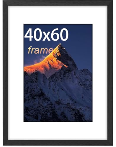 wyewye 40x60 Picture Frame, 40x60cm Picture Frame, Picture Frames 40cmx60cm, with Plexiglass and Mount, Picture Frames for Only Wall Mount, Solid Wood, Black, Pack of 1