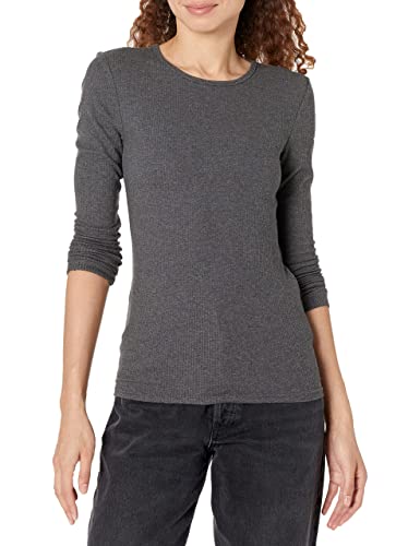 Amazon Essentials Women's Slim-Fit Long Sleeve Rib Knit Crew Neck Top Available in Plus Size Pack of 22
