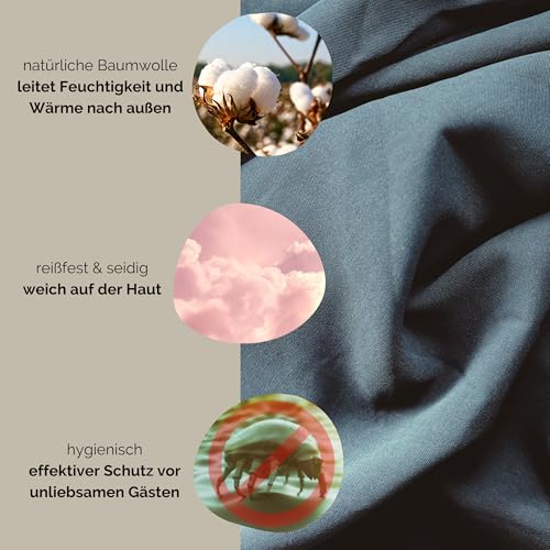 Backpacker's Journey Hüttenschlafsack Ultraleicht (nur 265g) aus 100% Baumwolle. Hygieneschlafsack ohne Reissverschluss (Keine Wärmeleistung) - Grau