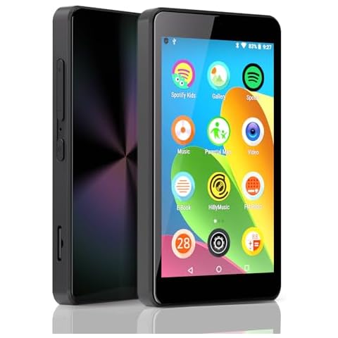 Kids MP3 Player with Parental Controls, Spotify Kids, Spotify, Audible, Amazon Music, 4.0" IPS MP4 Music Player Up to 256GB (Black) Cover