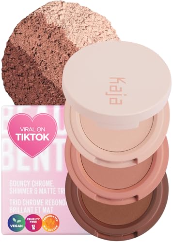 Kaja Beauty Bento Collection - Bouncy Eyeshadow Trio | Burnt Sandy Brown Tones, Travel Size, 13 Velvet Dream, 2019 Allure Best of Beauty Award, 0.03 Oz