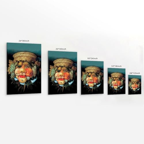 Impression Toile Arcimboldo Tête Composable Décoration Exquise - 2