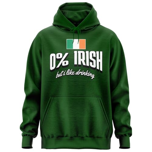 Thread and Ink 0% Irish Hoodie Irish Funny Hoodie for Men Women Unisex