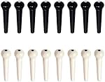 Gen Yong 24 PCS Plastic Acoustic Guitar Bridge Pins String Peg Guitar Parts Replacement for Acoustic Guitar - Ivory, Black