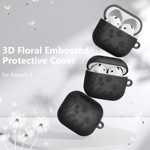 Image of Floral Case for Apple Airpods iPods 4 Case Cover Women-VISOOM 2025 3D Silicone Airpod iPod 4th Generation Protective Cases Cute with Keychain for AirPod Earbuds 4th Gen Wireless Charging Cases