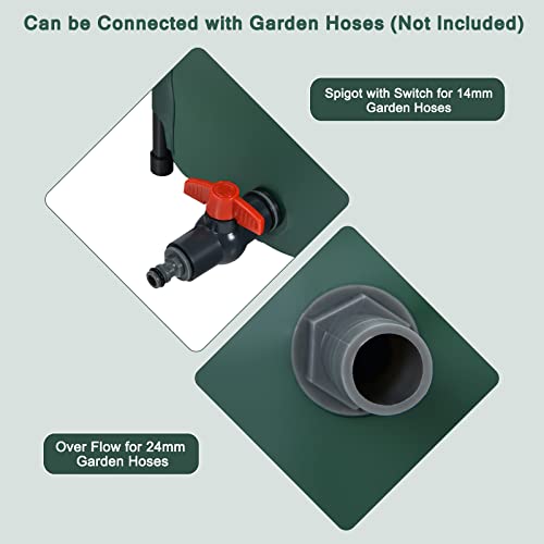 Goplus 60 Gallon Collapsible Rain Barrel, Portable Rain Barrels to Collect Rainwater from Gutter, Rainwater Collection System, Water Storage Tank Catcher Container with Filter Spigot - Thumbnail 4