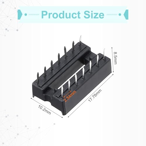 Douille IC 14 broches pas 2.54mm pour éviter la surchauffe des puces sur carte PCB - 2
