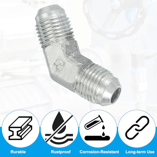 Image of PATIKIL Hex Reducing Nipple Connectors Pipe Adapter 9 /16 inch Male 37 Flare JIC x 9 /16 inch g Male 45 Adapter, Pipe Fitting Reducer Nipple Adapter Plated Steel Hydraulic Fitting