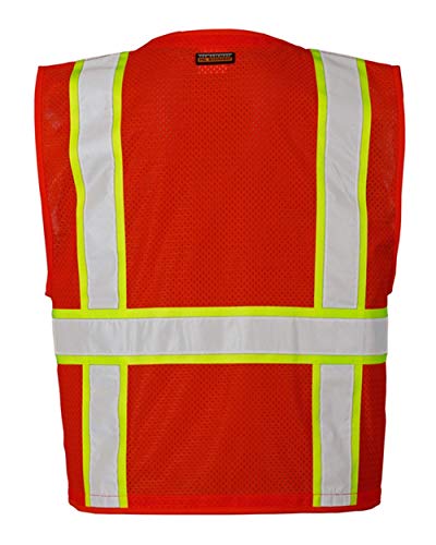 Image of Kishigo Black Enhanced Visibility Men's Vest B100, Multi Pocket Mesh Hi-Vis Vest, Ultra-Cool Polyester, 6 Pockets, Zipper