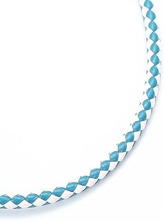 10 m de cordón de cuero trenzado, 7 mm de diámetro, cuerda de piel trenzada de piel sintética redonda, para manualidades, joyas, color blanco y azul cielo