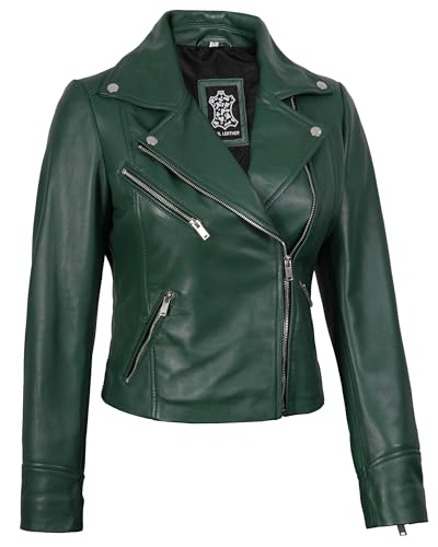 Image of Blingsoul Womens Real Leather Jacket - Asymmetrical Leather Jackets for Women
