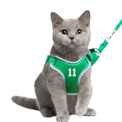 Dog Vest Harnesses Sporty Classic Basketball Style Dog Harness Breathable Adjustable Pet Harness with Handle for Outdoor Walking,Easy Control for Small,Medium Breeds (Green,M)