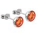 Produktbild NKlaus Silber Paar Ohrstecker Zirkonia orange 6,7mm 925er Sterlingsilber Damen Herren 7893