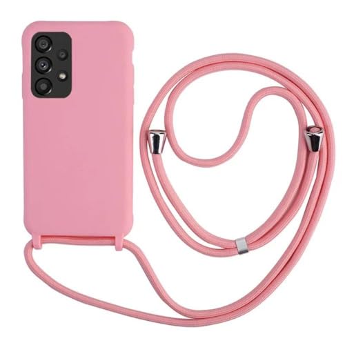 Coque cordon Samsung A14 A54 S22 rose antichoc pour éviter les chutes