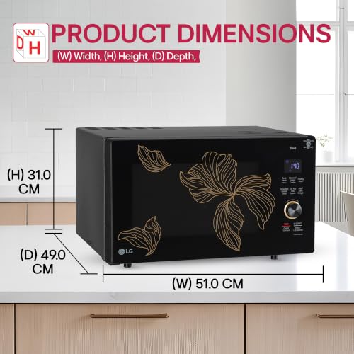 Image of LG 28 L, Convertible Microwave Oven with Air Fry, Charcoal Lighting Heater, Wi-Fi Enabled (MJEN286UGWF, Black, Motorised Rotisserie, 60 Air Fry Recipe, 40 Scan to Cook Recipes & 331 Auto Cook Menu)