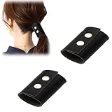 Leather Ponytail Holder for Motorcycles, Handmade Leather Ponytail Hair Cuff, Ponytail Wrap Hair Glo