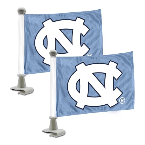 FANMATS 61920 North Carolina Tar Heels Ambassador Car Flags - 2 Pack Mini Auto Flags, 4in X 6in, Perfect for Hood or Trunk