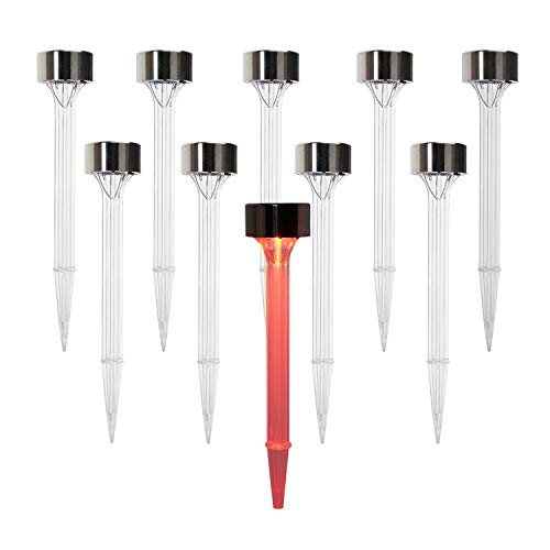 Grand Patio Solar Landscape Lights Transparent Decorative Waterproof, 10 Pack Solar Powered Pathway Lights, Weather-Resistant Outdoor Lighting For Yard, Garden, Pool, Rose Red #TOP14