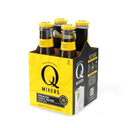 Image of Q MIXERS Tonic Water, Premium Cocktail Mixer Made with Real Ingredients, 6.7 Fl Oz Bottles (Pack of 4)