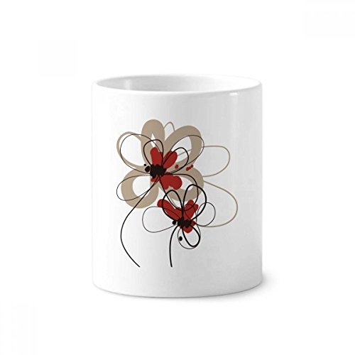 Cadeau original en céramique : gobelet blanc peinture pavot décoratif pour la maison