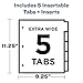 Avery Dividers for 3 Ring Binders, 5 Tab Plastic Binder Dividers, Pockets, Insertable Big Tabs, Multicolor, Extend Beyond Sheet Protectors, 1 Set (11902)