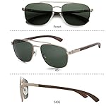 ZENOTTIC Aviator Wood Polarized Sunglasses for Men 100% UV Protection Fishing Driving Golf - Image 3