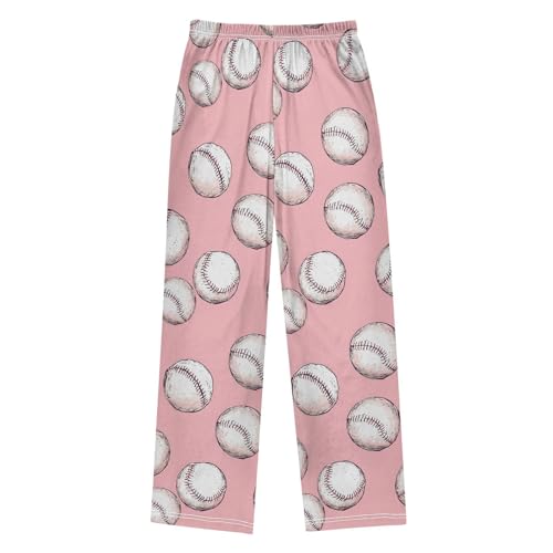 Pajama Pants Baseball Ball Pattern Long Sleep Pants Lounge Bottoms2