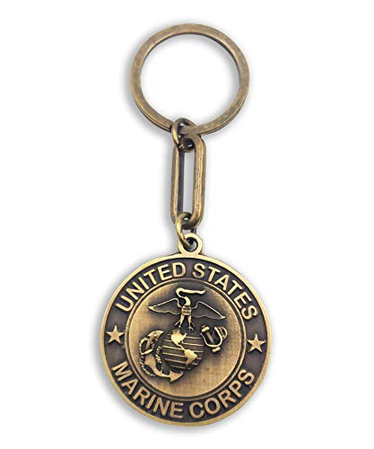 United States Marine Corps Antique Finish Keychain (Bronze)