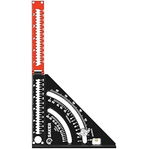 Saker Driehoekige liniaal van aluminiumlegering, vierkant meten, opvouwbare driehoekige liniaal, gradenboogmeter, lay-out-meetinstrument, lay-out-gereedschap met basis, multihoekmeting, houtbewerkingsgereedschap