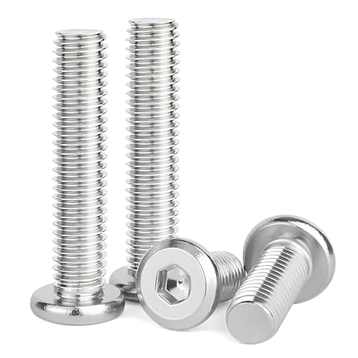 8 Pcs M8x80mm Flat Head Screws and Bolts, M8 Socket Flat Head Screw, M8-1.25x80mm Bolt,Stainless Steel Furniture Bolts Screws, Fully Machine Thread, Allen Hex Drive,Bright Finish