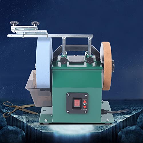 MhdunueSK Water Cooled Grinder,240W Water Cooled Grinder with 10 Inch Grit Sharpening Stone and 8 Inch Leather Stropping Wheel,Electric Phase Induction Motor