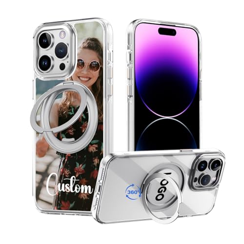 Coque photo personnalisée pour iPhone 14 Pro 5G, cadeau idéal avec anneau MagSafe