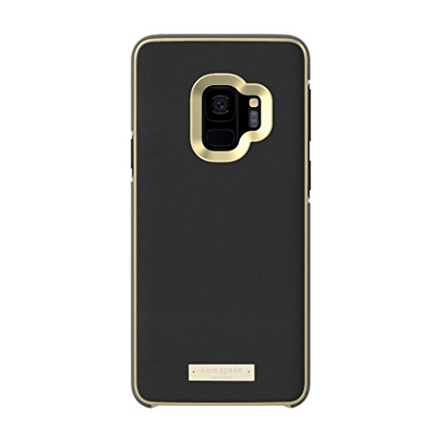 kate spade new york Wrap Case for Samsung Galaxy S9 - Black Saffiano Black / Gold Logo Plate