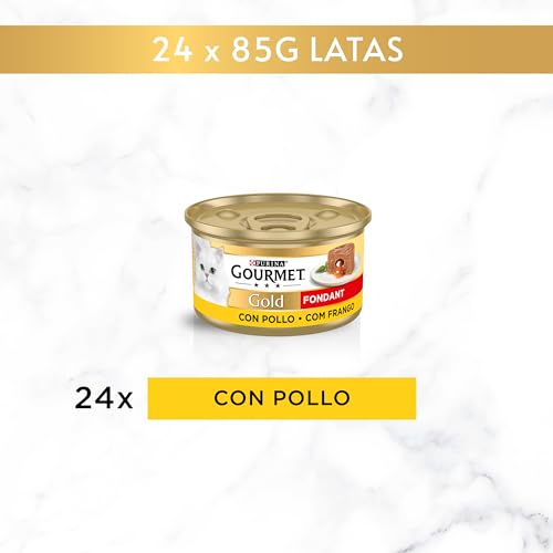 Miniatura 2 de Gourmet Gold Fondant, Comida Húmeda Para Gato Adulto, Mousse De Pollo Con Salsa, Pack De 24 Latas De 85 G