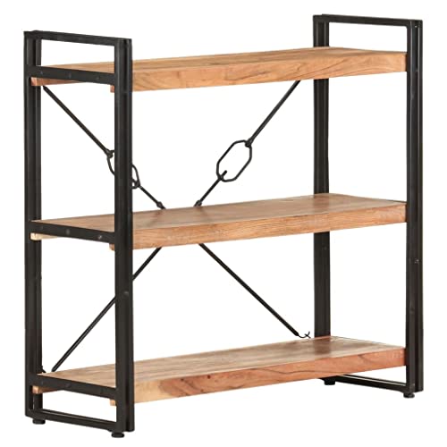Vidaxl 3-Tier Solid Acacia Wood Bookcase Book Cabinet Bookshelf Stand Shelf Storage Rack Home Organizer Side Cabinet Living Room Office 35.4" #TOP6