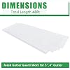 Forestchill Gutter Guards, 48Ft Stainless Steel Gutter Guard, Universal Fit 5, 4 Gutters, Micro Mesh Leaves Gutter Screen, White