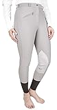 TuffRider Ladies Ribb Knee Patch Breeches - Gray - 30