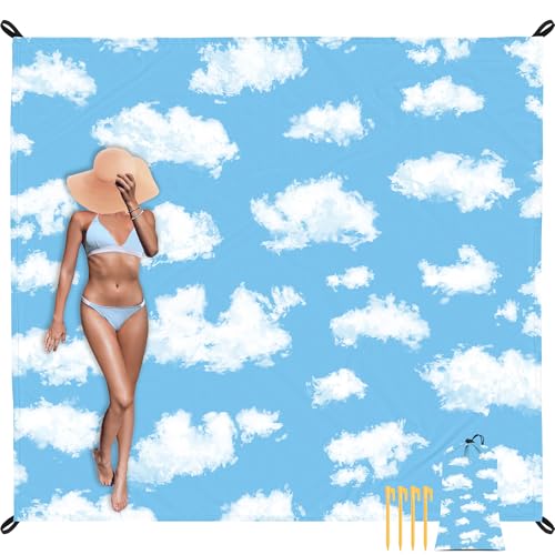 SkyNature Beach Blanket, 78''×86'' Waterproof Sandproof Beach Mat Lightweight Outdoor Picnic Blanket for Travel, Camping, Hiking