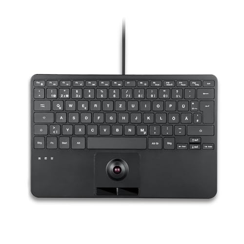 Produktbild Perixx PERIBOARD-427 H DE, USB-Mini-Tastatur mit Trackball und Hintergrundbeleuchtung