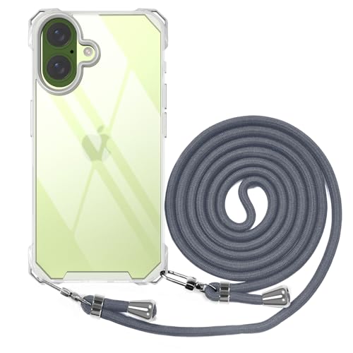 BEIMEITU Lanyard Case for iPhone 17 Strap Clear, Protective Cell Back Cover with Adjustable Neck Cord Strap Lady,Transparent PC Crossbody Phone Case for iPhone 17 Rope Men Summer by BEIMEITU - Used condition - US$7.20