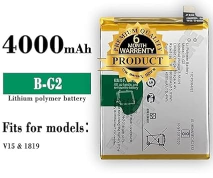 Image of THE BATTERY STORE Original B-G2 Battery for Vivo Y12 1904 /1940 /V15 /1819 Battery with 6 Month Warranty**** (PPP24)